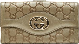 Gucci Gold Leather Coin Purse/Coin Case (Pre-Owned)