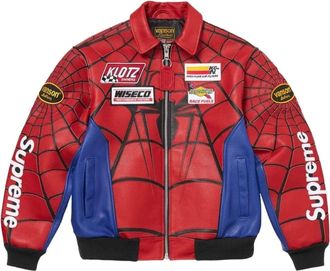 SUPREME x Vanson Leathers SS26 Spider-Man Jacket Red SUP-SS26-300-RED