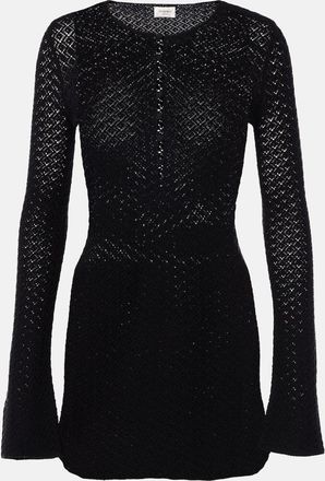 Saint Laurent Wool-blend crochet minidress