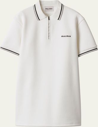 Miu Miu Cotton Pique Short-Sleeve Polo Mini Dress