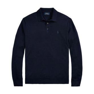 Polo Ralph Lauren Tops, Heren, Blauw, S, Wol, Wollen polo-trui