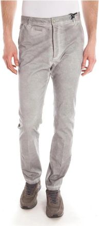 Daniele Alessandrini Jeans - Heren - Chinos - Grijs - S - Katoen - Broeken