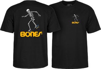 Powell Peralta Skateboard Skeleton 3 T-Shirts, Black, Medium