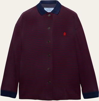 Prada Striped Cotton Pique Shirt Jacket