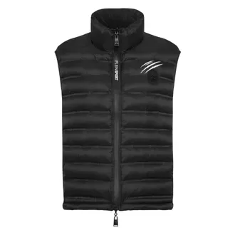 Plein Sport Fitness, Dames, Zwart, S, Leer, Lichtgewicht Gewatteerd Vest Scratch