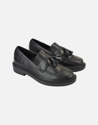 XY London Womens XY London Womens/Ladies Alida Tassel Chunky Flat Loafers - Black - Size: 5