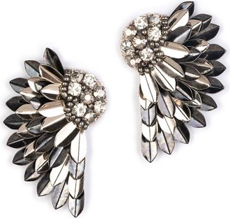 Deepa Gurnani Perry Wing Drop Earrings in Silver/Gunmetal at Nordstrom