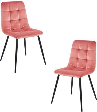 Regalos Miguel Regalos Miguel - Packs Sillas Comedor - Pack 2 Sillas Stuhl Terciopelo - Rosa