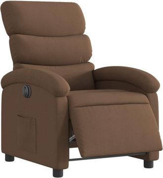 vidaXL Sillón reclinable eléctrico de tela marrón Vidaxl