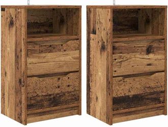 vidaXL Mesas De Noche Con Caj&oacute;n 2 Pcs Madera Vieja 40 X 30 X 467 Cm Vidaxl