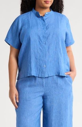 Eileen Fisher Organic Linen Button-Up Shirt in Ultma at Nordstrom Rack, Size Xx-Small