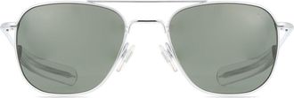 American Optical ORIGINAL PILOT Polarized 2GNNP Mens Sunglasses Silver Size 52