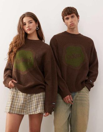 Kickers Maglione lavorato oversize marrone scuro