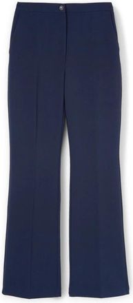 Motivi Palazzo Broek met Plooi - Dames - Wijde Broeken - Blauw - XS - Leer - Broeken