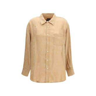 R13 Orange Viscose Pattern Womens Shirt