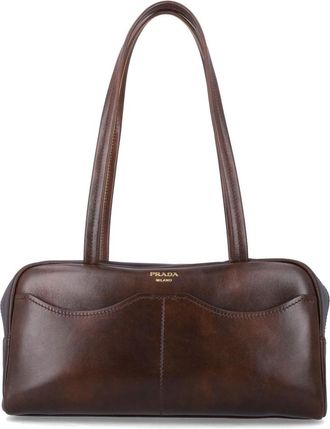 Prada Brown Carry Large Shoulder Bag