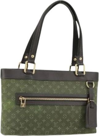 Louis Vuitton Pre-owned Handbags, female, Green, Size: ONE SIZE Pre-owned Canvas Handbag