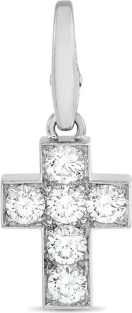 Cartier Pre-Owned Cartier 18K White Gold Cross 0.90ct Diamond Pendant CA27 050526