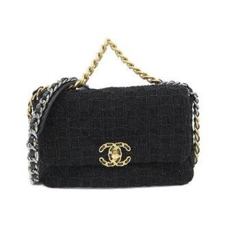 Chanel Pre-owned 19 Tweed Shoulder Bag - Dames - Pre-owned - Zwart - Maat: ONE Size Tweed