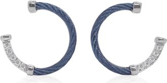 Al&oacute;r Womens 3/4 Circle Earrings In Blueberry