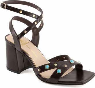 Andrea Womens Ankle-Strap Heeled Sandals In Dark Brown