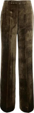 P.A.R.O.S.H. Oversized Fluwelen Broek - Dames - Wijde Broeken - Bruin - S - Broeken