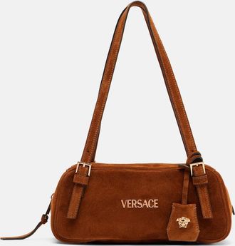 Versace Versace Tag suede shoulder bag