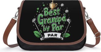 Generic Best Grandpa by Par Crossbody Bag Womens Handbag PU Message Bags Shoulder Purse with Adjustable Strap