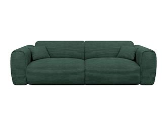 VENTE-UNIQUE.COM Sof&aacute; cama terciopelo 4 plazas verde pino 236x100cm