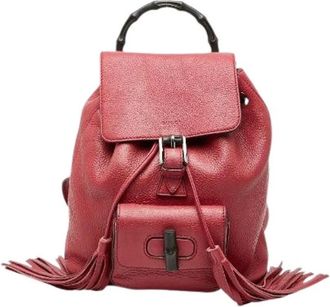 Gucci Pre-owned Backpacks, female, Red, Size: ONE SIZE Pre-owned Leather Backpack