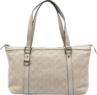 Gucci Pre-owned Vintage Tote Bag - Dames - Vintage Shopper - Wit - ONE Size - Leer - Vintage