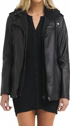 Jakett Maxi Burnished Leather Jacket In Black