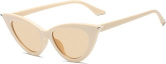 Generic Small Frame Womens Vacation Sunglasses Outdoor Mens Commuter Driving Sun Glasses(Beige)