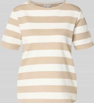 More & More More & More T-Shirt mit Viskose-Anteil und Rundhalsausschnitt in Beige, Gr&ouml;&szlig;e 34