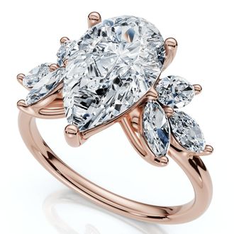 Pompeii3 Certified 3.20Ct Rayuka Pear Diamond Engagement Ring 14k Gold or Pt Lab Grown
