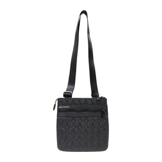 A|X Armani Exchange Messenger Bags, male, Black, Size: ONE SIZE Crossbody Bag Embossed Logo Style