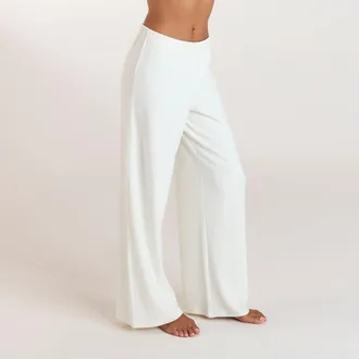 Lounge Ribbed Pyjama Broek - Cr&egrave;me - XXL