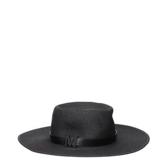 Max Mara Musette Hut Damen Papierstoff Schwarz