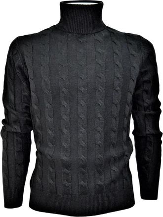 Cashmere Company Coltrui - Heren - Coltruien - Zwart - 2XL - Wol - Truien & Vesten