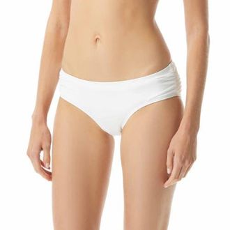 Michael Kors Shirred Bikini Bottom in White at Nordstrom, Size X-Small