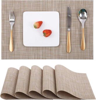 OEM Manteles Individuales, Manteles Individuales 45 X 30 Cm, Individuales Duraderos, Individuales Individuales Desgarros, Manchas, Beige, 45 X 30 Cm