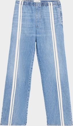 Rag & Bone Featherweight Logan Wide-Leg Denim Track Pants