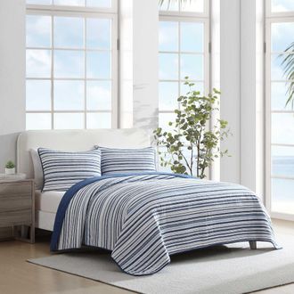 Nautica Pembrook Blue Twin Quilt-Sham Set