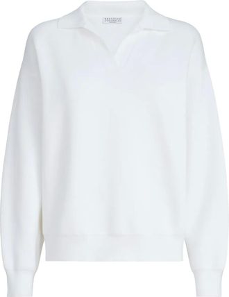 Brunello Cucinelli Maglione con colletto polo - Bianco