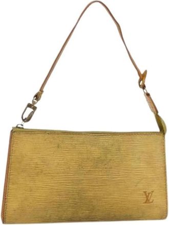 Louis Vuitton Pre-owned Vintage Clutch - Dames - Vintage Clutch - Geel - ONE Size - Leer - Vintage