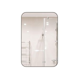 STILVORA Armario Con Espejo Con 2 Estantes Ajustables, Marco De Metal Para Ba&ntilde;o, Dormitorio O Sal&oacute;n, En Vidrio Y Metal, Negro