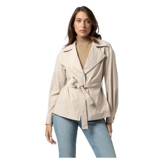 Kocca Light Jackets, female, Beige, Size: XL Waist Length Trench Jacket