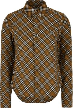 Burberry Stijlvolle Overhemden Collectie - Dames - Overhemden - Groen - XS - Katoen - Overhemden