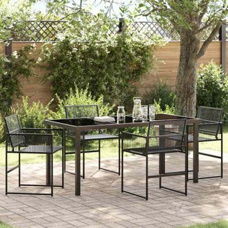 vidaXL Conjunto De Comedor De Jard&iacute;n 5 Pcs Negro Polirat&aacute;n Vidaxl