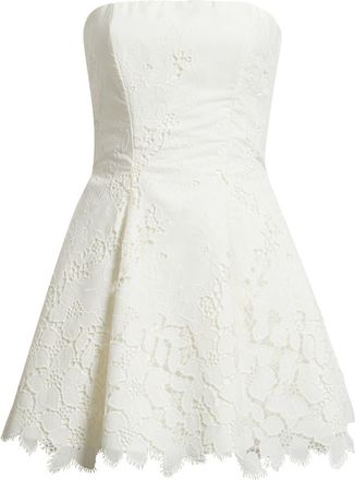 House of CB Jemma Strapless Broderie Dress in White at Nordstrom, Size X-Small